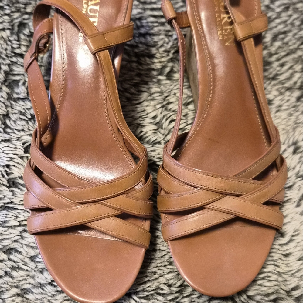 Ralph Lauren Brown Strappy Sandals